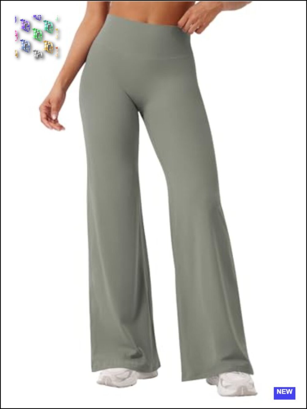 High Waist Wide Leg Leggings No Front Seam Booty Lifting Yoga Pants Nylon